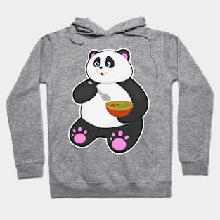 Panda at Eating with Spoon & Bowl Hoodie